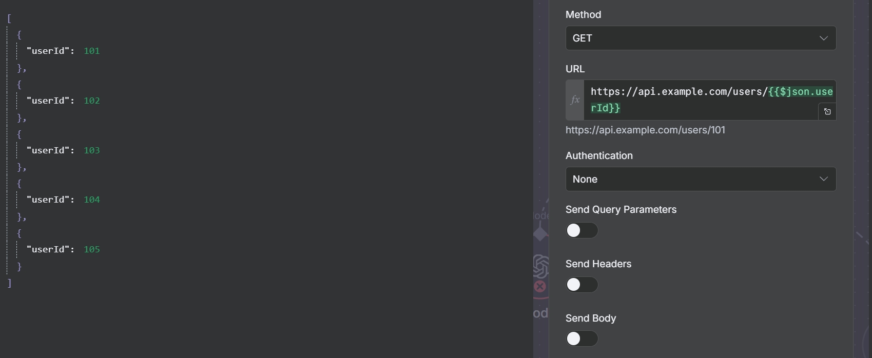 $item().userId to access userID